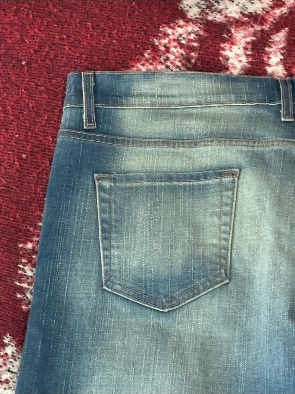 Los Angeles Golden Denim GOLDEN VENUS Flare Distressed Red Letters Jeans Sz: 42 - Picture 10 of 12